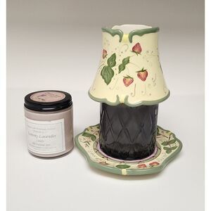PartyLite Strawberry Fields Jar Candle Topper Shade/ Bundle Of 2 Candles New